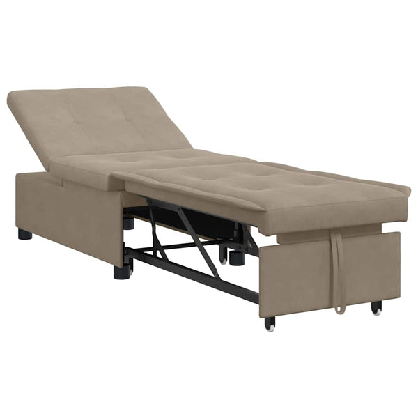 Ausziehbares Schlafsofa Taupe Mikrofaser