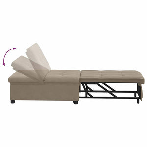 Ausziehbares Schlafsofa Taupe Mikrofaser
