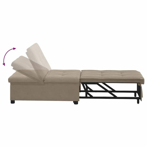 Ausziehbares Schlafsofa Taupe Mikrofaser