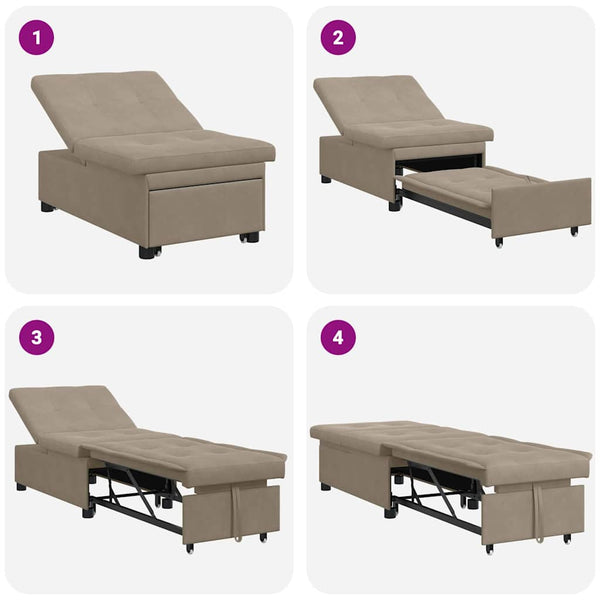 Ausziehbares Schlafsofa Taupe Mikrofaser
