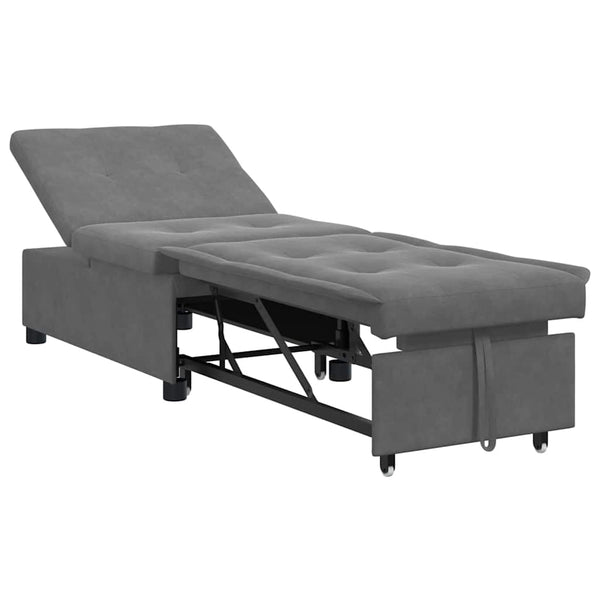 Schlafsofa Ausziehbar Dunkelgrau Mikrofaser
