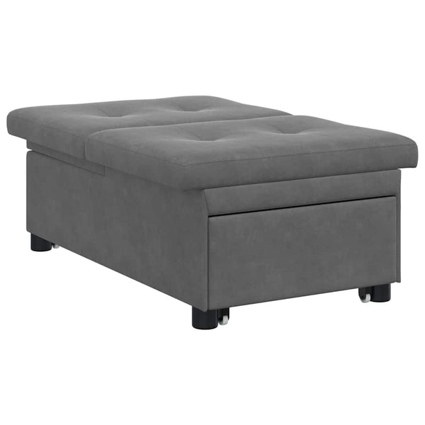 Schlafsofa Ausziehbar Dunkelgrau Mikrofaser