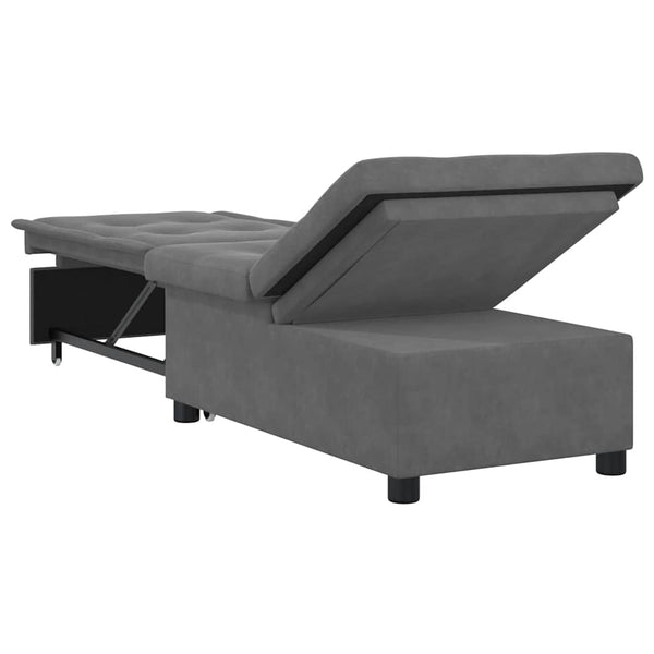 Schlafsofa Ausziehbar Dunkelgrau Mikrofaser