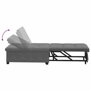 Schlafsofa Ausziehbar Dunkelgrau Mikrofaser