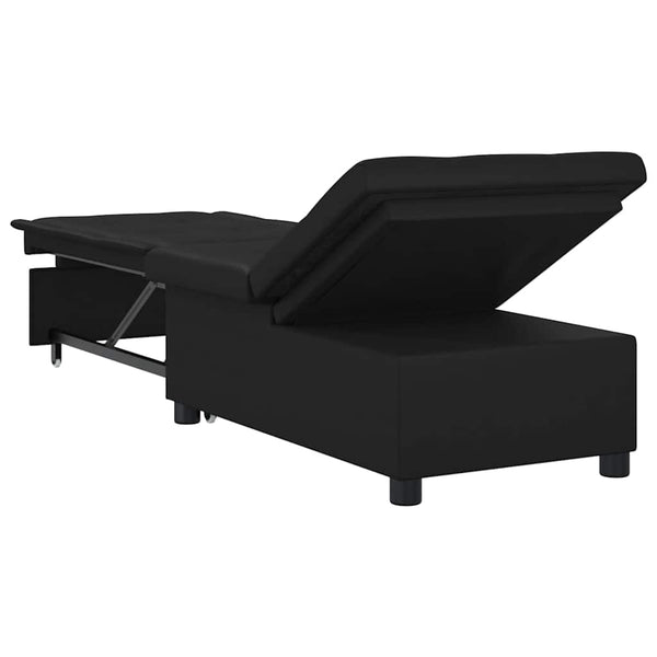 Schlafsofa Ausziehbar Schwarz Mikrofaser