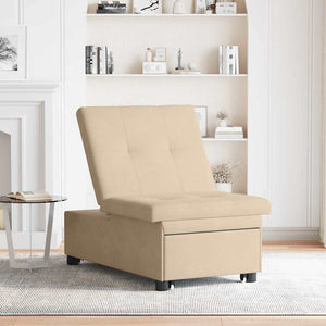 Ausziehbares Schlafsofa Creme Mikrofaser