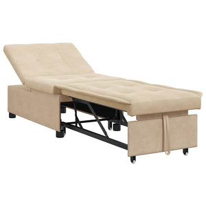 Ausziehbares Schlafsofa Creme Mikrofaser