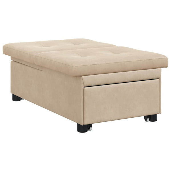 Ausziehbares Schlafsofa Creme Mikrofaser