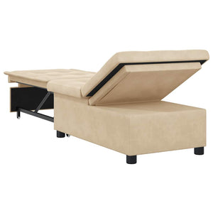 Ausziehbares Schlafsofa Creme Mikrofaser