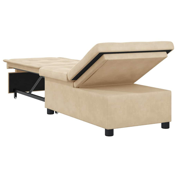 Ausziehbares Schlafsofa Creme Mikrofaser