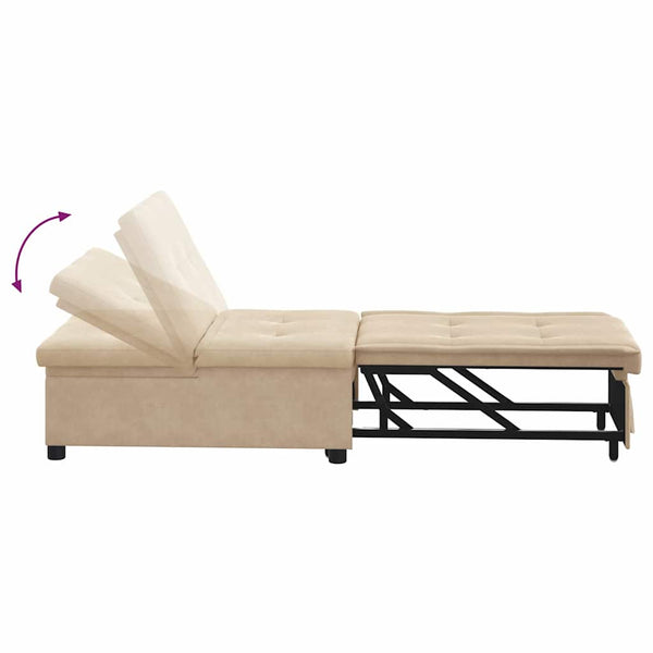 Ausziehbares Schlafsofa Creme Mikrofaser