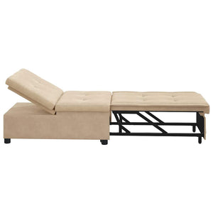 Ausziehbares Schlafsofa Creme Mikrofaser