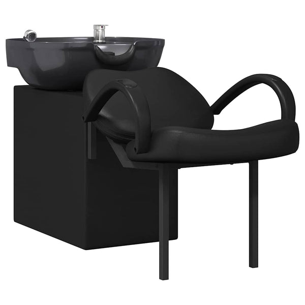Schwarzer Shampoo Stuhl PVC, 136 cm