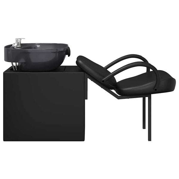 Schwarzer Shampoo Stuhl PVC, 136 cm