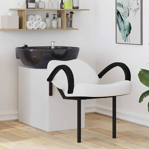 Shampoo Stuhl Weiß/Schwarz PVC 136x60x92cm