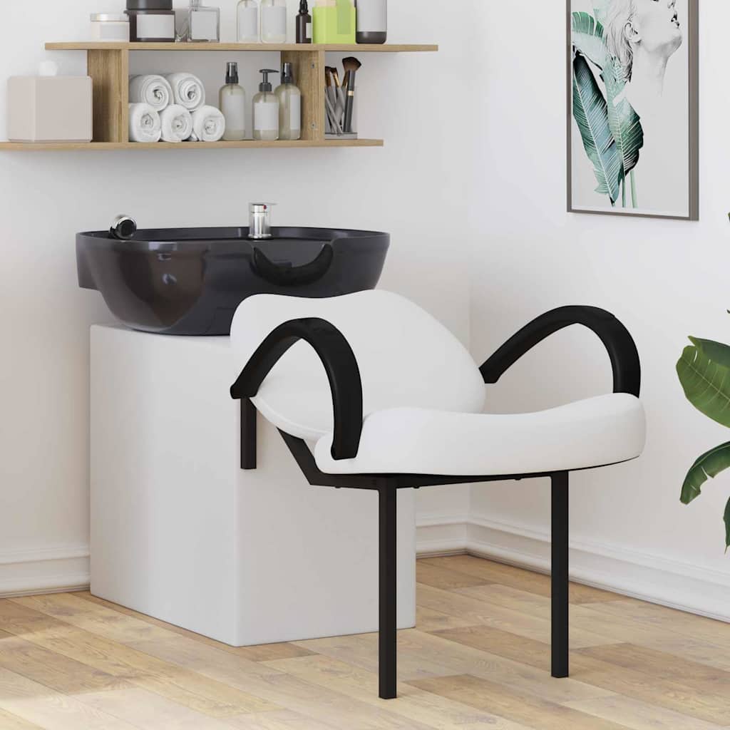 Shampoo Stuhl Weiß/Schwarz PVC 136x60x92cm