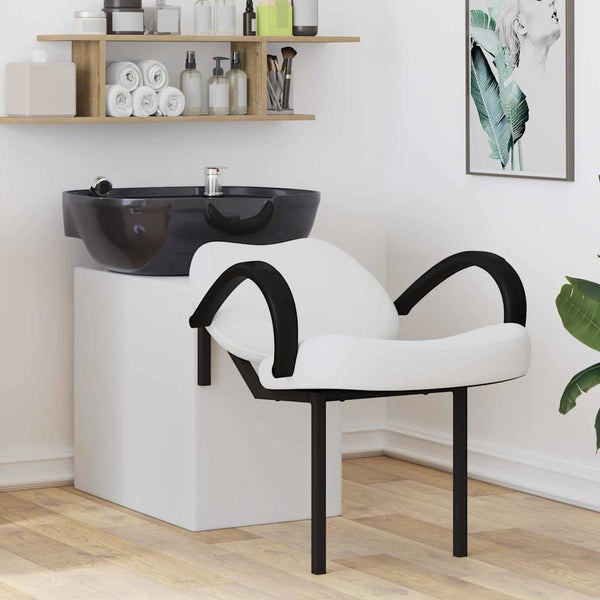 Shampoo Stuhl Weiß/Schwarz PVC 136x60x92cm