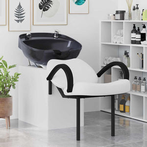 Shampoo Stuhl Weiß/Schwarz PVC 136x60x92cm