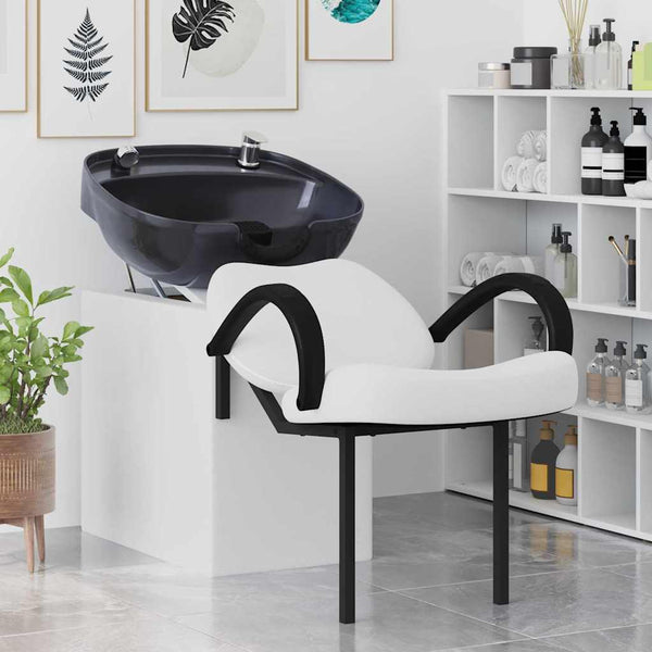 Shampoo Stuhl Weiß/Schwarz PVC 136x60x92cm