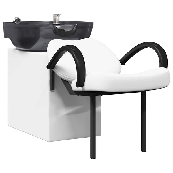 Shampoo Stuhl Weiß/Schwarz PVC 136x60x92cm