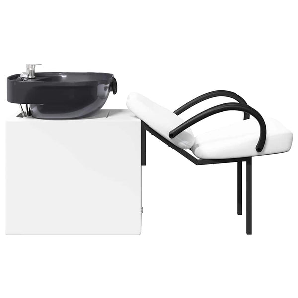 Shampoo Stuhl Weiß/Schwarz PVC 136x60x92cm