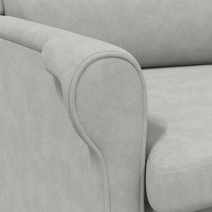Sessel Hellgrau Mikrofaser 76x94x102cm