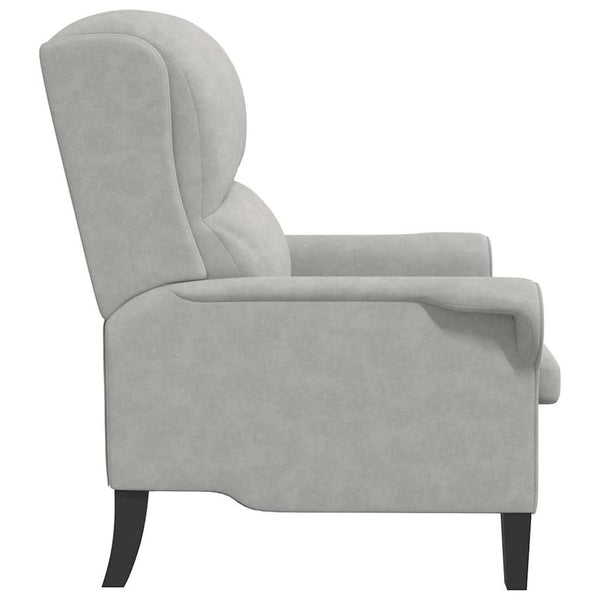 Sessel Hellgrau Mikrofaser 76x94x102cm