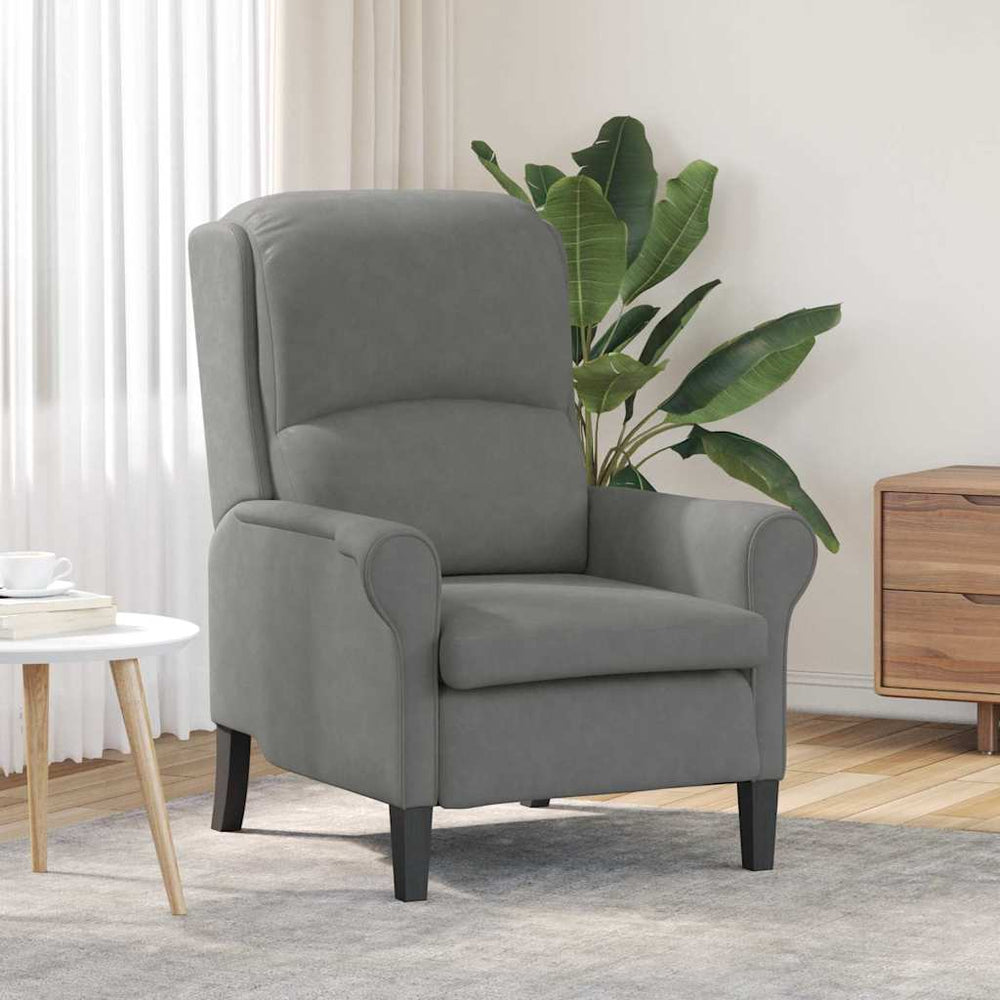 Dunkelgrauer Mikrofaser Sessel 76x94x102cm