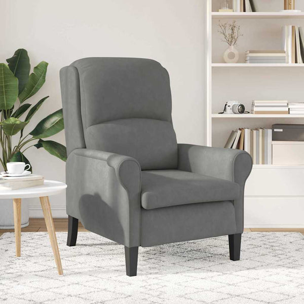 Dunkelgrauer Mikrofaser Sessel 76x94x102cm