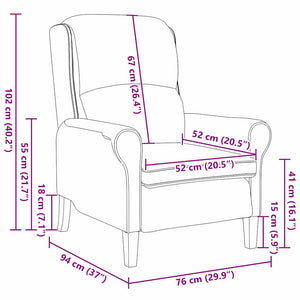 Sessel Creme Mikrofaser 76x94x102 cm