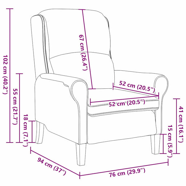 Sessel Creme Mikrofaser 76x94x102 cm