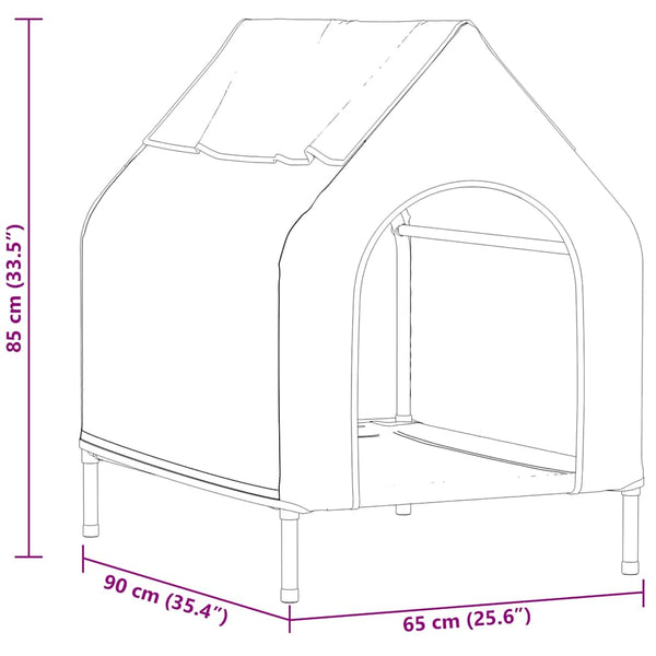 Schwarzes Haustierhaus aus Stahl – 90x65x83 cm