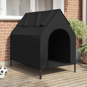 Schwarzes Hundehaus aus Stahl, 110x75x90 cm