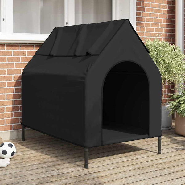 Schwarzes Hundehaus aus Stahl, 110x75x90 cm