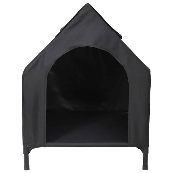 Schwarzes Hundehaus aus Stahl, 110x75x90 cm