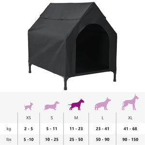 Schwarzes Hundehaus aus Stahl, 110x75x90 cm