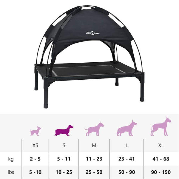 Schwarzes Hundebett Stahl 63x49,5x60cm