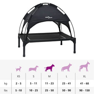 Schwarzes Hundebett aus Stahl, 71 cm