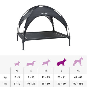 Schwarzes Hundebett aus Stahl, 90 cm