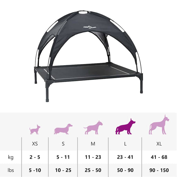Schwarzes Hundebett aus Stahl, 90 cm