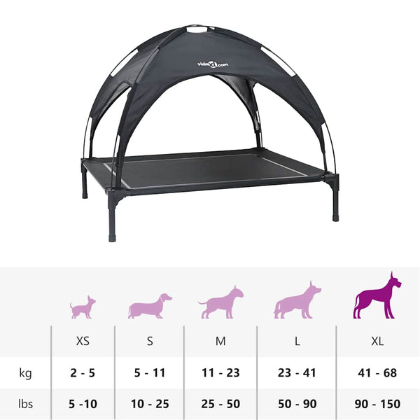 Schwarzes Hundebett Stahl 104 cm