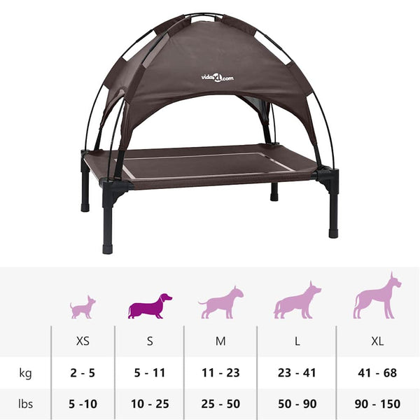 Hundebett Braun Stahl 63x49,5x60cm