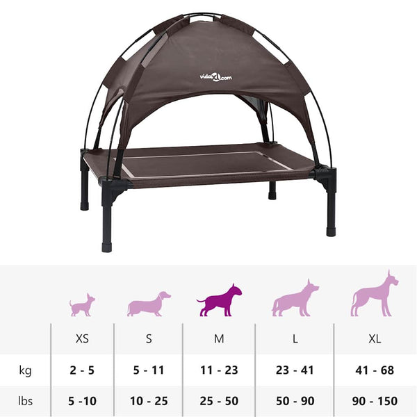 Braunes Hundebett Stahl 71x64x71cm