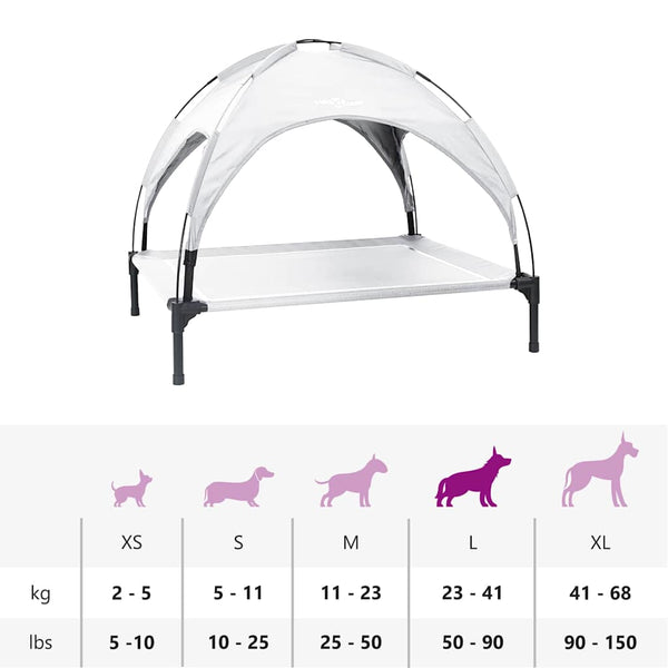 Hundebett Stahl Silber Grau 90x81cm