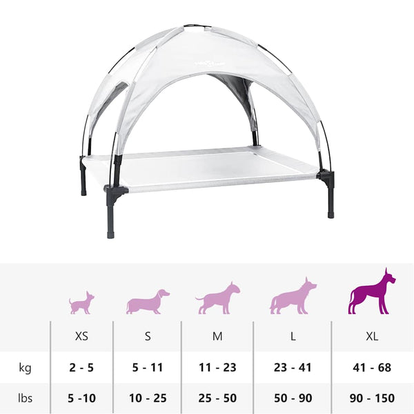 Hundebett Silber Grau Stahl