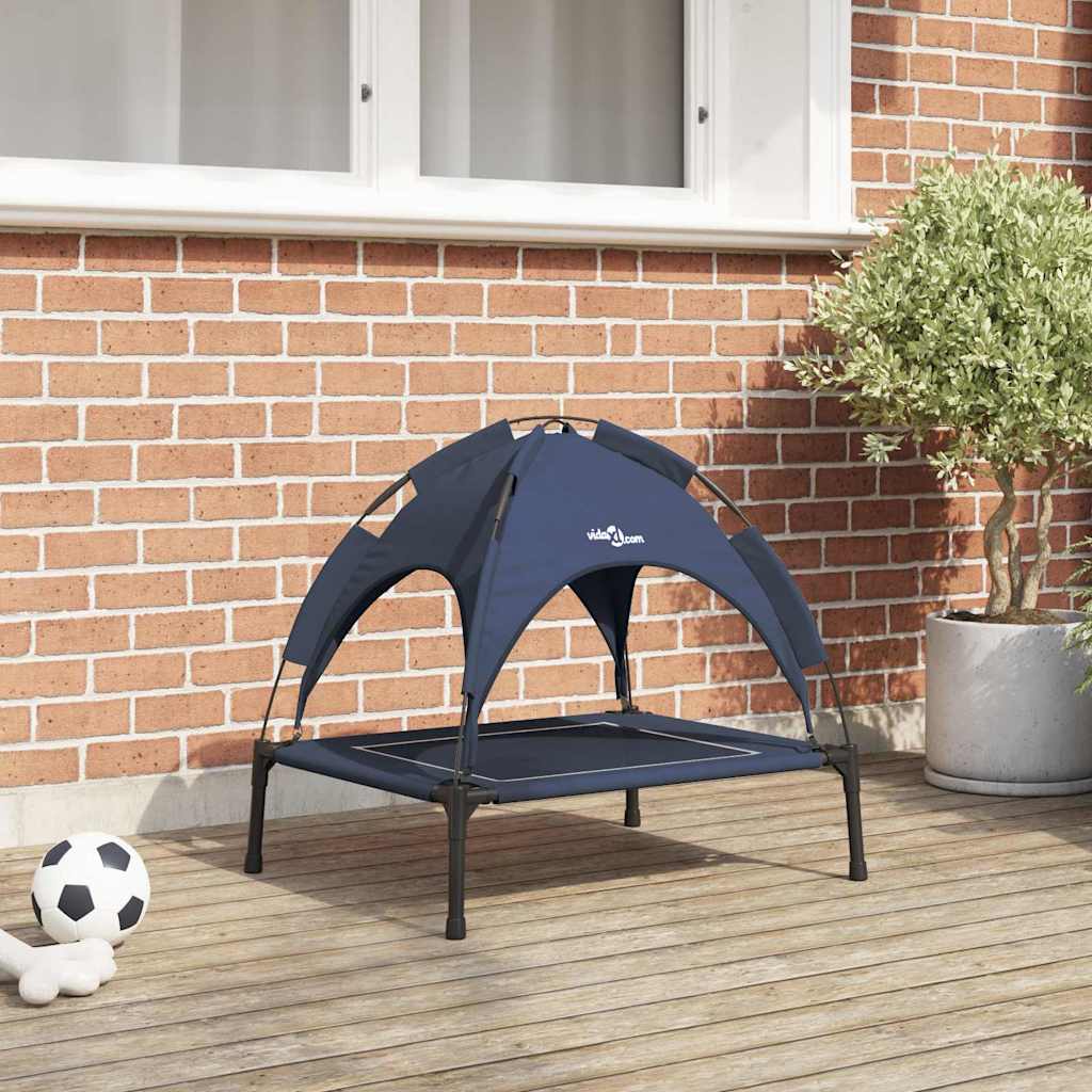 Marineblaues Hundebett Stahl 63x49,5x60cm