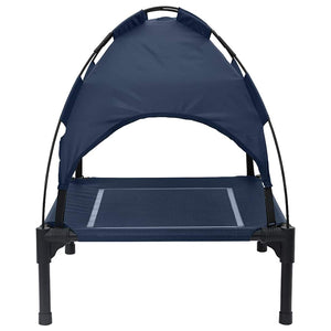 Marineblaues Hundebett Stahl 63x49,5x60cm