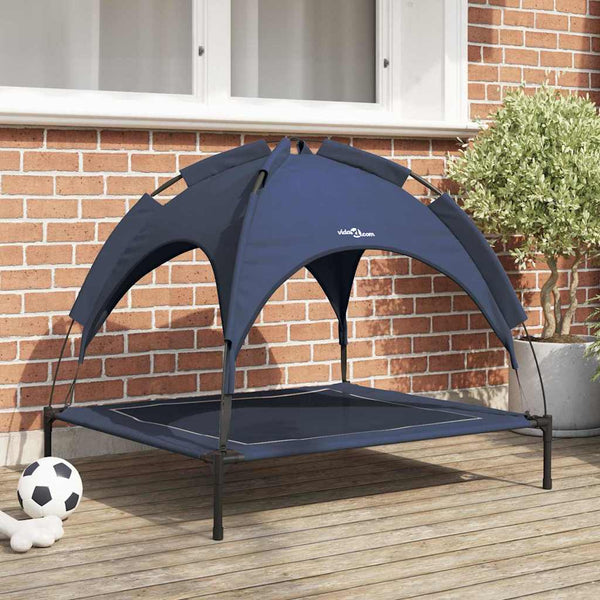 Marineblaues Hundebett aus Stahl, 90 cm