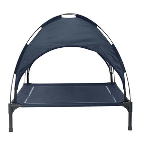 Marineblaues Hundebett aus Stahl, 90 cm