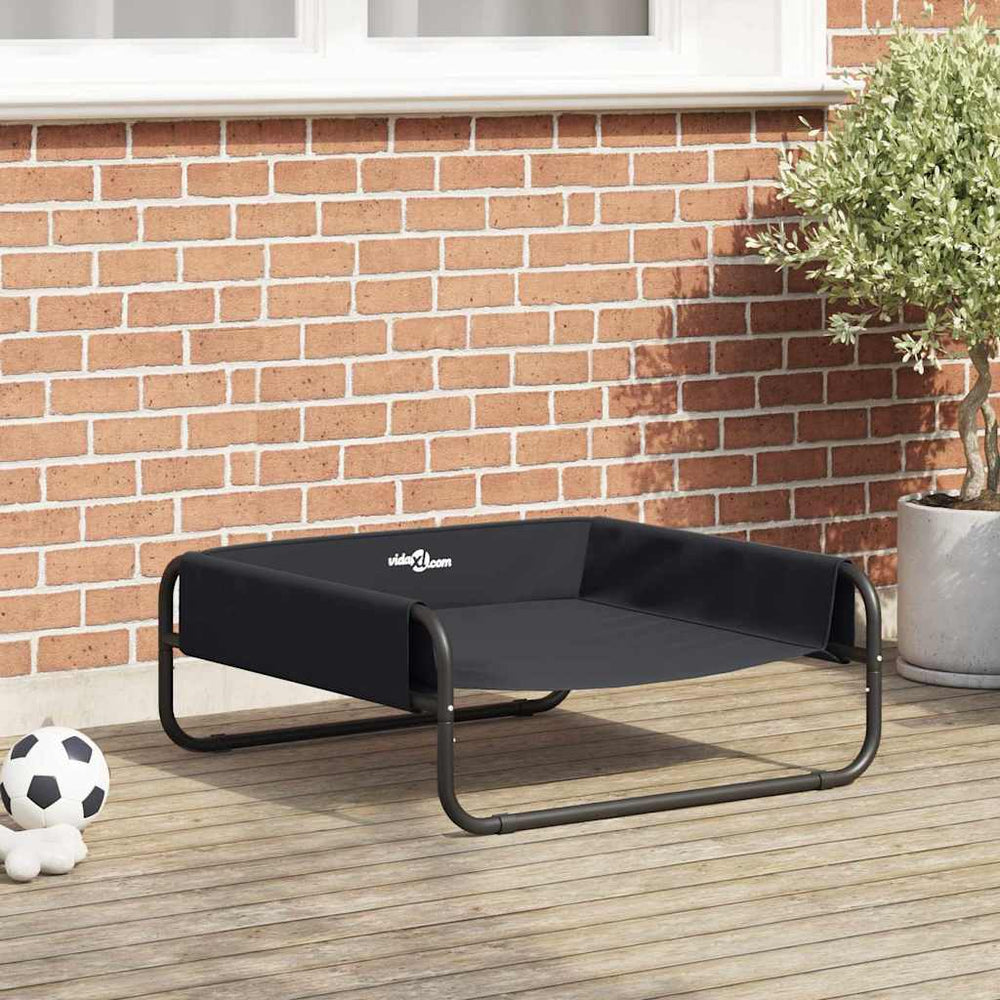 Schwarzes Hundebett 75x75 cm